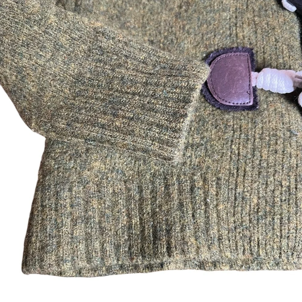 J.Crew Toddler Wool Cashmere Horn Toggle Button Sweater Coat Green Est 4T Preppy